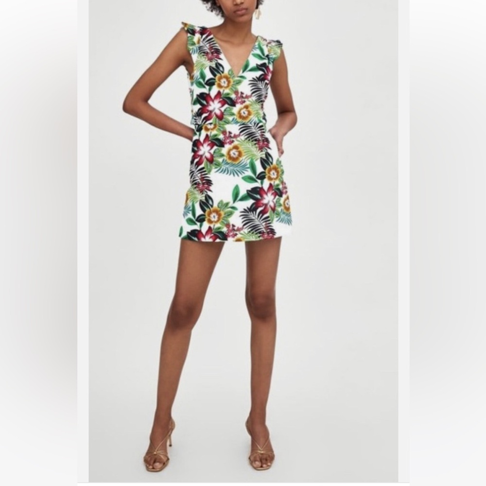 Zara Multicolor Floral Mini Dress